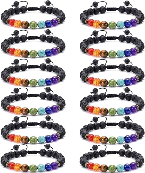 Lava Rock Adjustable Rainbow Bracelet