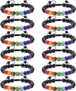Lava Rock Adjustable Rainbow Bracelet