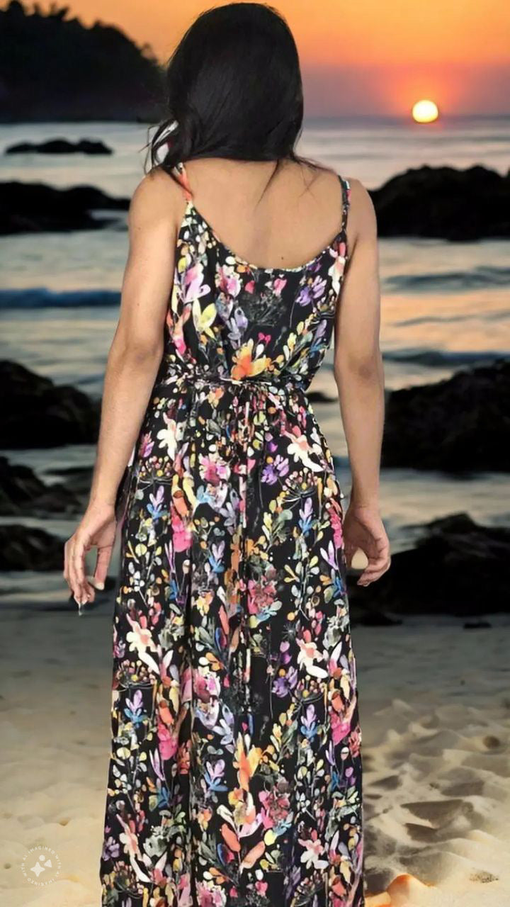 Strappy Maxi Anis, vestido artesanal hecho a mano en Panamá