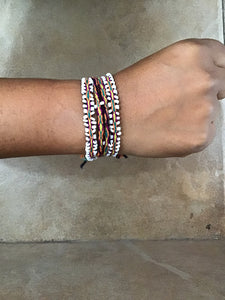 Indigenous Wrap Weave and Bead Bracelet