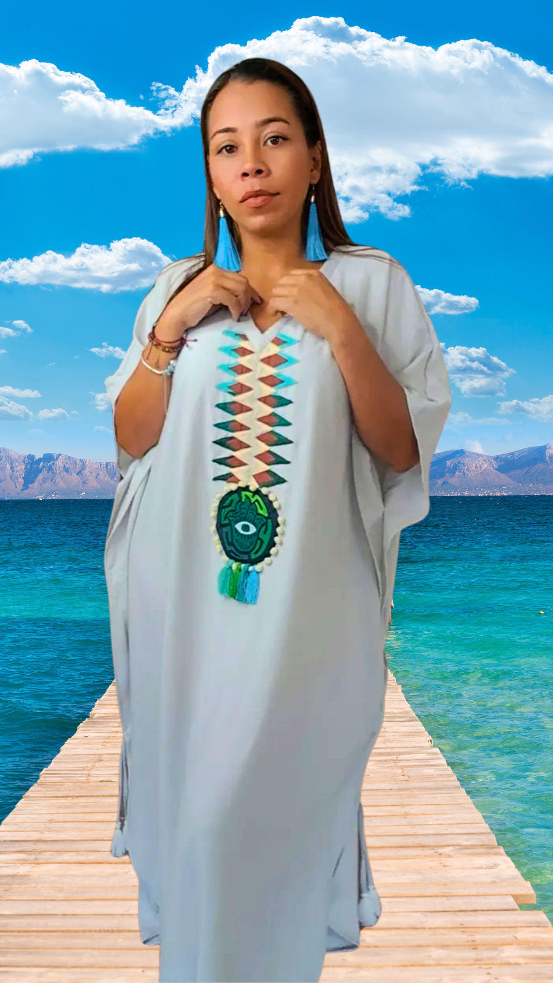 Pinta Mola Kaftan | Hamsa Collection | Nido Shop
