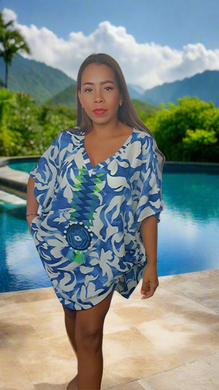 Pinta Mola Poncho Olivera Deluxe | Handcrafted Luxury | Nido Shop main image 0