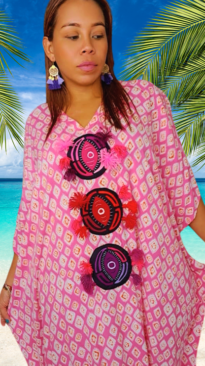 Kaftan Quetzal Rose Stack | Panama Textile Art | Nido Shop