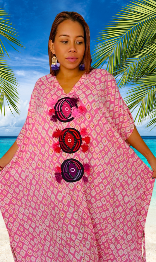 Kaftan Quetzal Rose Stack | Panama Textile Art | Nido Shop