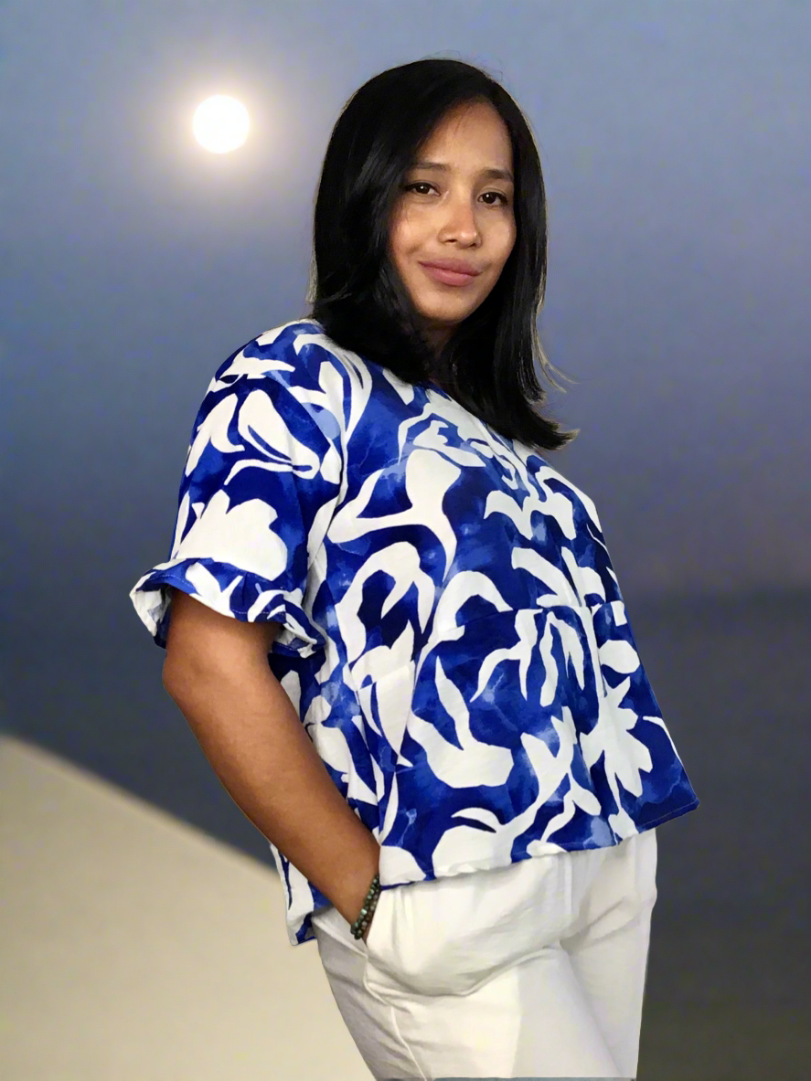  Becky Top Azulejo handcrafted in Panama