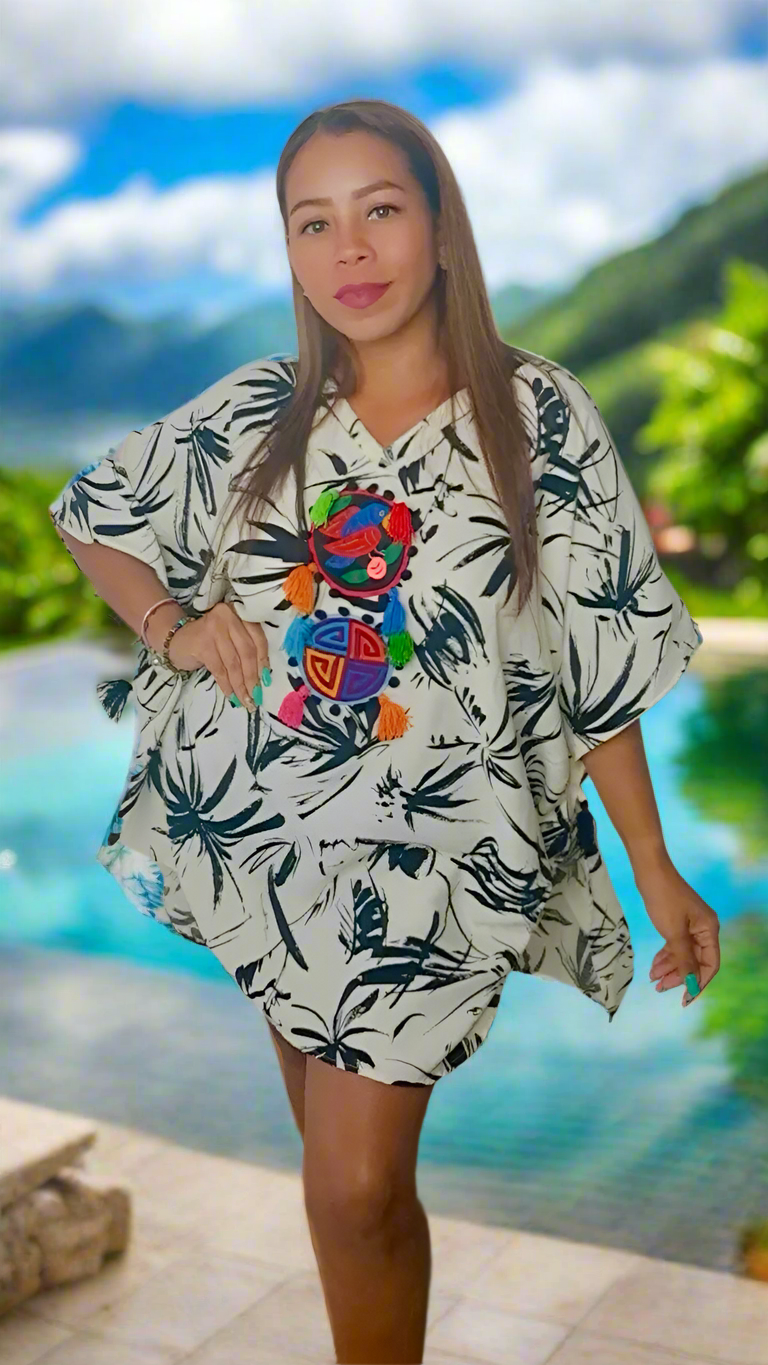 Mola Poncho PalmAtomica | Handcrafted Luxury | Nido Shop