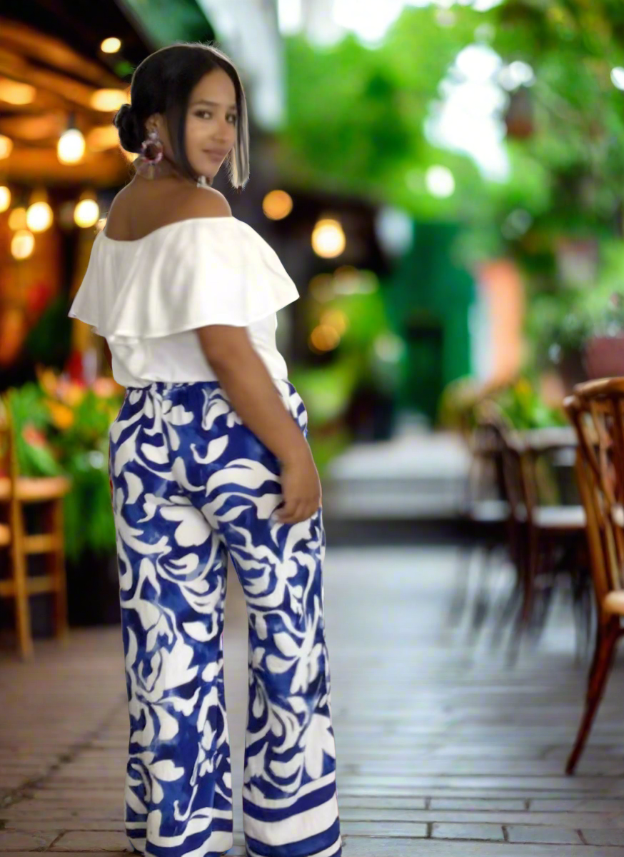 Glam Pant Azulejo with pockets, handcrafted in Panama