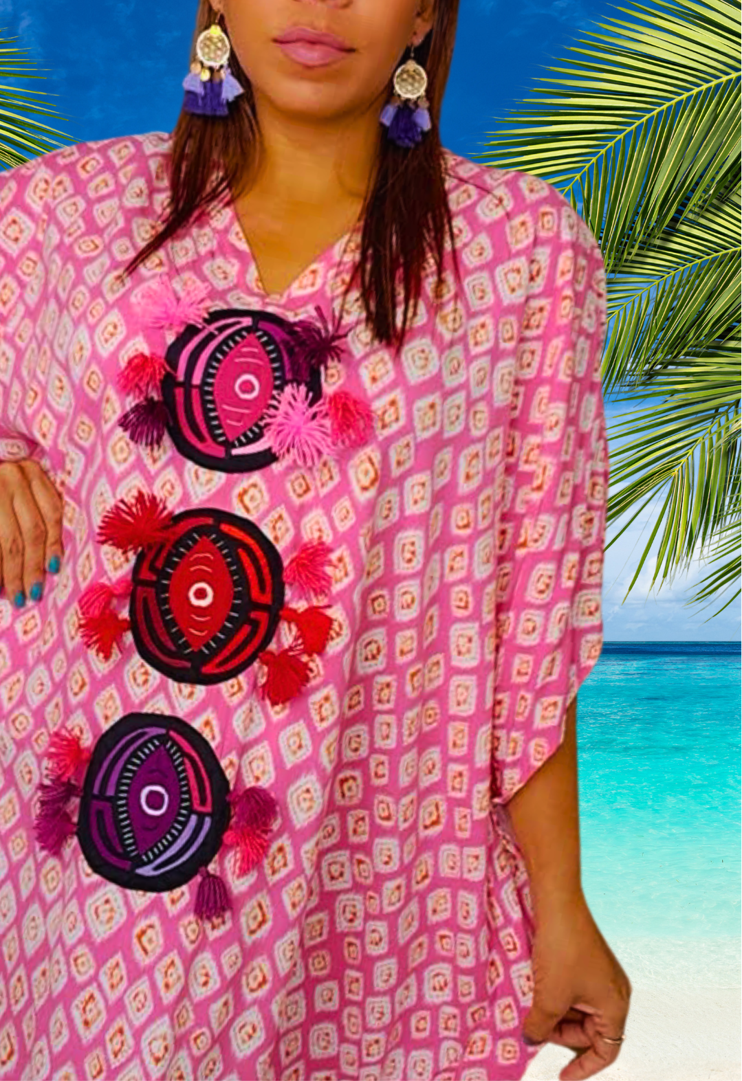 Kaftan Quetzal Rose Stack | Panama Textile Art | Nido Shop
