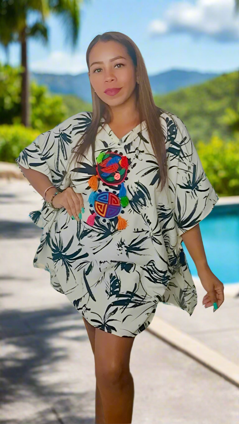 Mola Poncho PalmAtomica | Handcrafted Luxury | Nido Shop