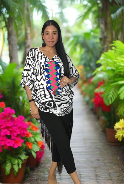 Poncho Pintas Basquiat | Handcrafted Elegance | Nido Shop