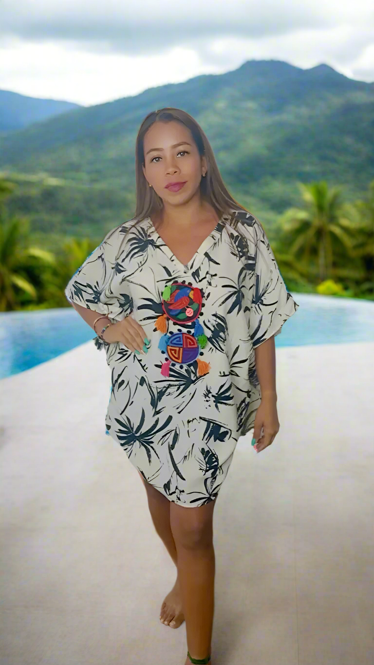 Mola Poncho PalmAtomica | Handcrafted Luxury | Nido Shop