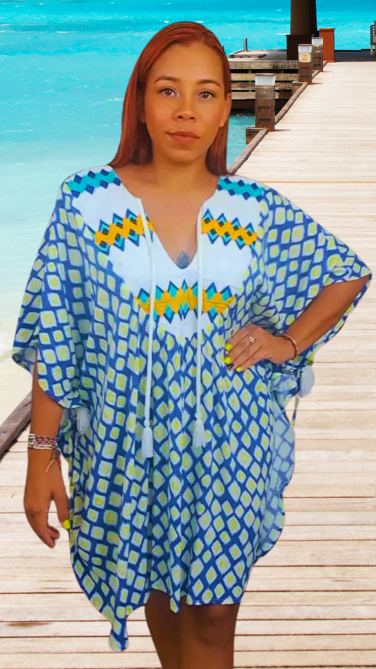 Poncho Pintas Ngäbe Quetzal| Indigenous Textile Art | Nido Shop