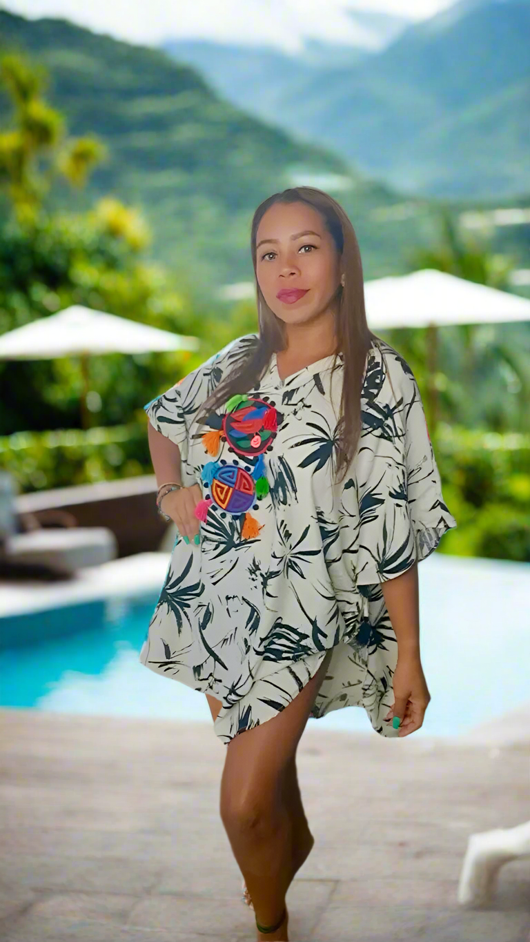 Mola Poncho PalmAtomica | Handcrafted Luxury | Nido Shop