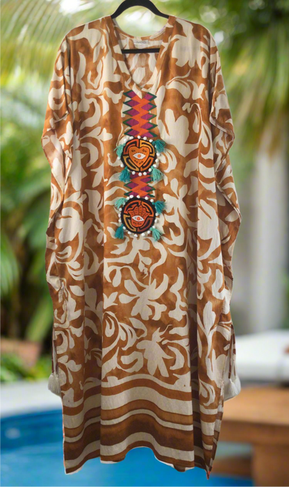 Ombre Pinta Mola Kaftan Mosaico | Hamsa Collectible | Nido Shop