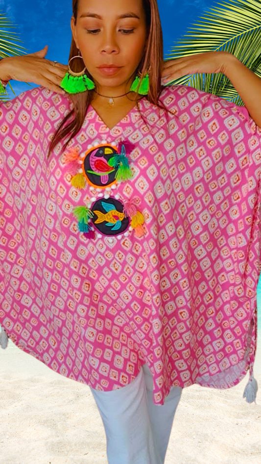 Mola Poncho Quetzal | Handcrafted Luxury | Nido Shop