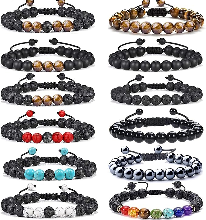 Lava Rock Adjustable Bracelet for Men