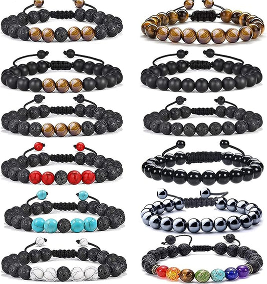 Lava Rock Adjustable Bracelet for Men