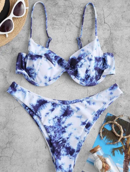 Bikini Navy Tie Dye