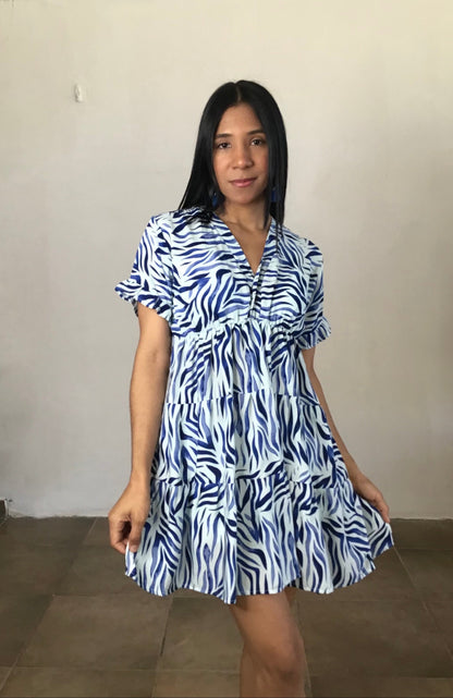 Pollera Dress Zebra, handcrafted in Panama