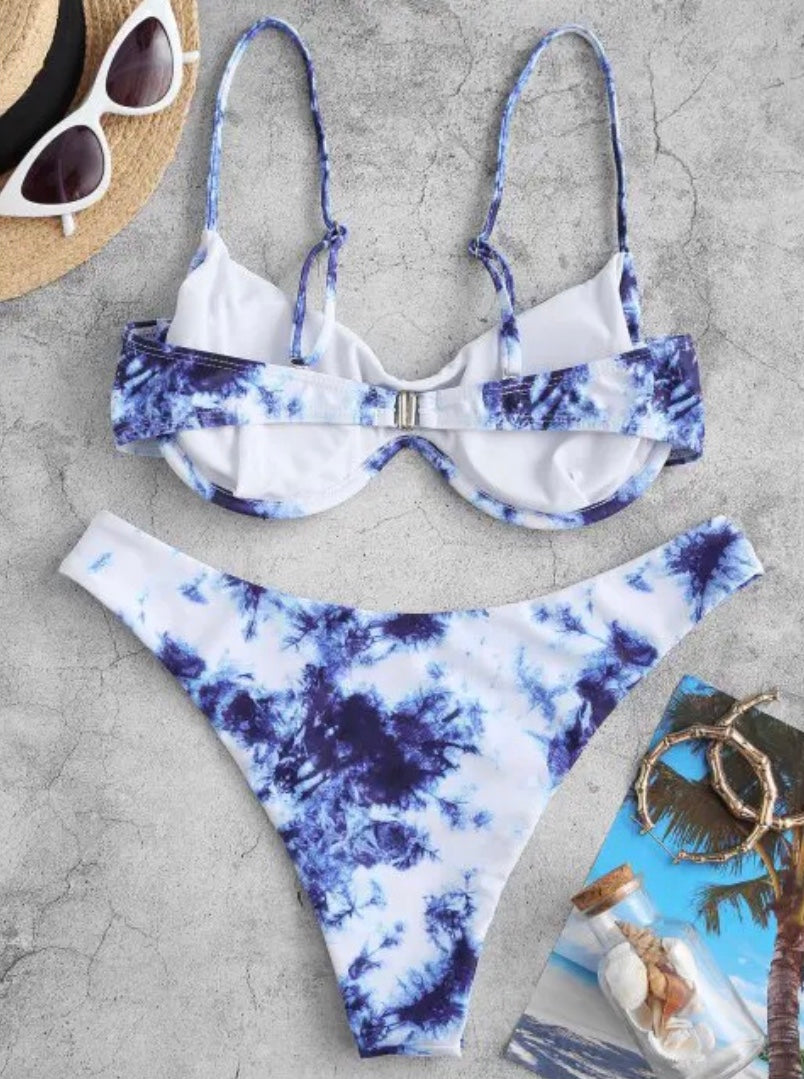 Bikini Navy Tie Dye