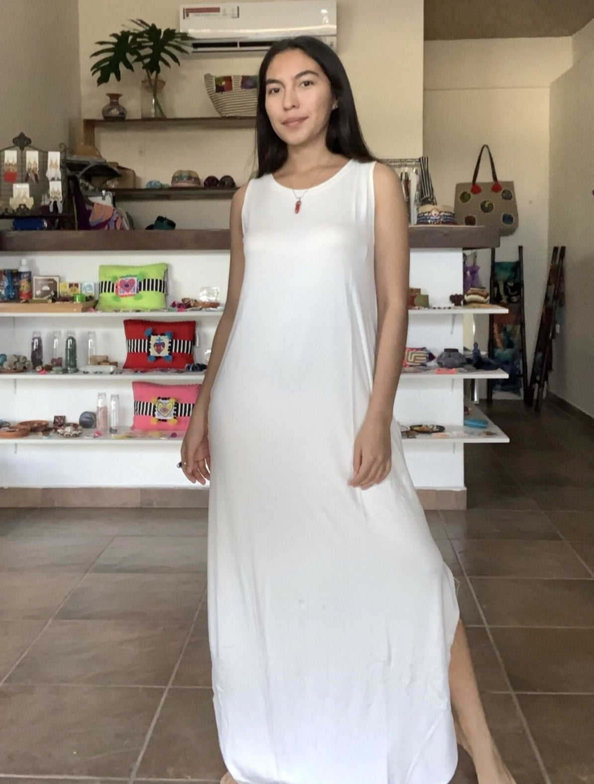 Relaxed Sleeveless Maxi Dress